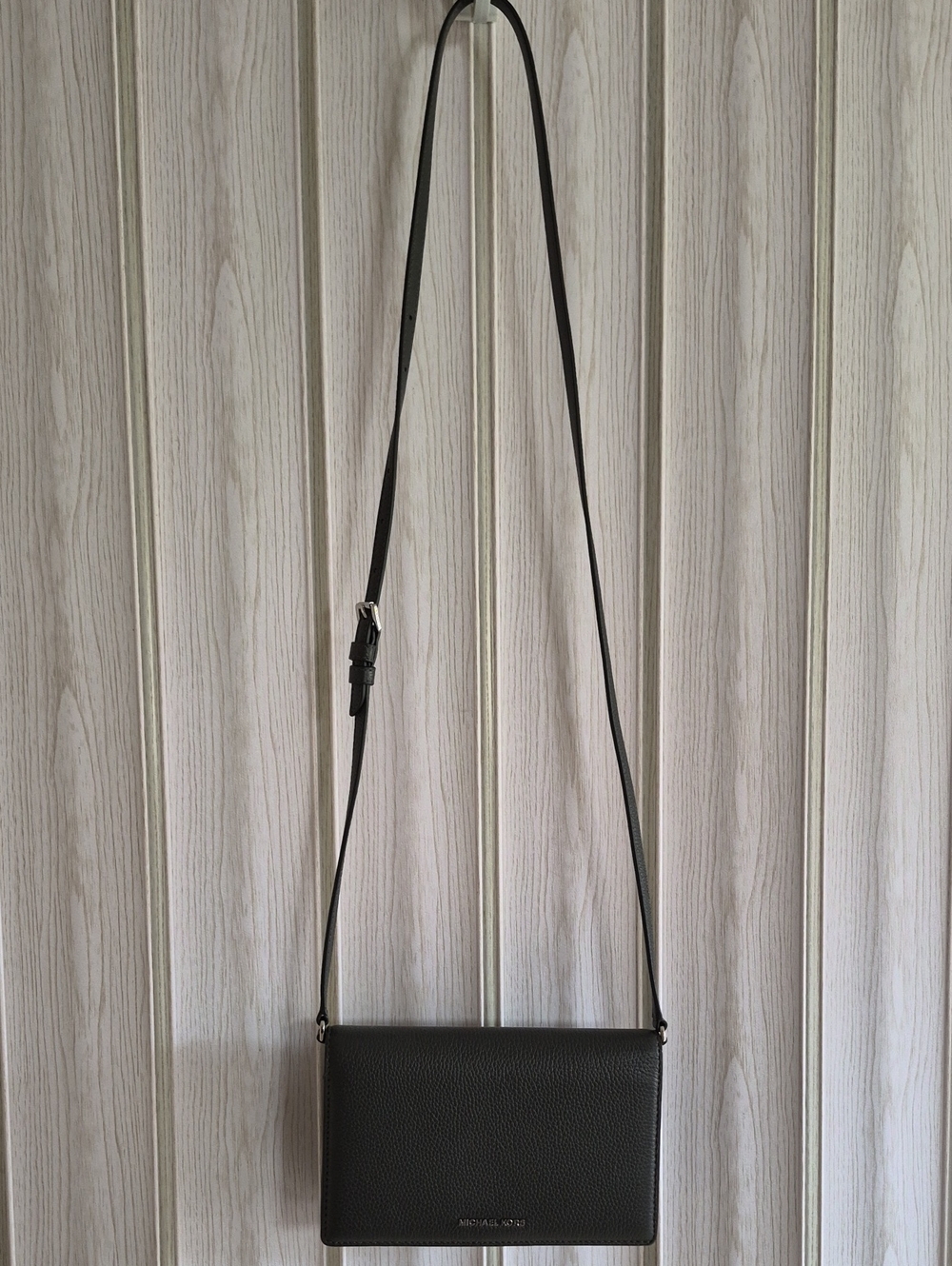 Michael Kors Gray Pebble Leather Messenger Crossbody